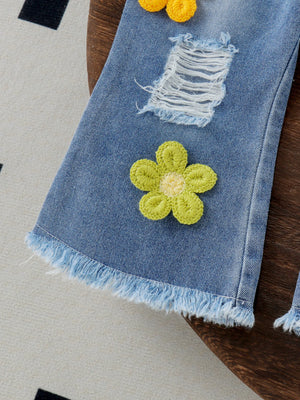 Baby Girl Toddler Embroidery Flower Clothes Set