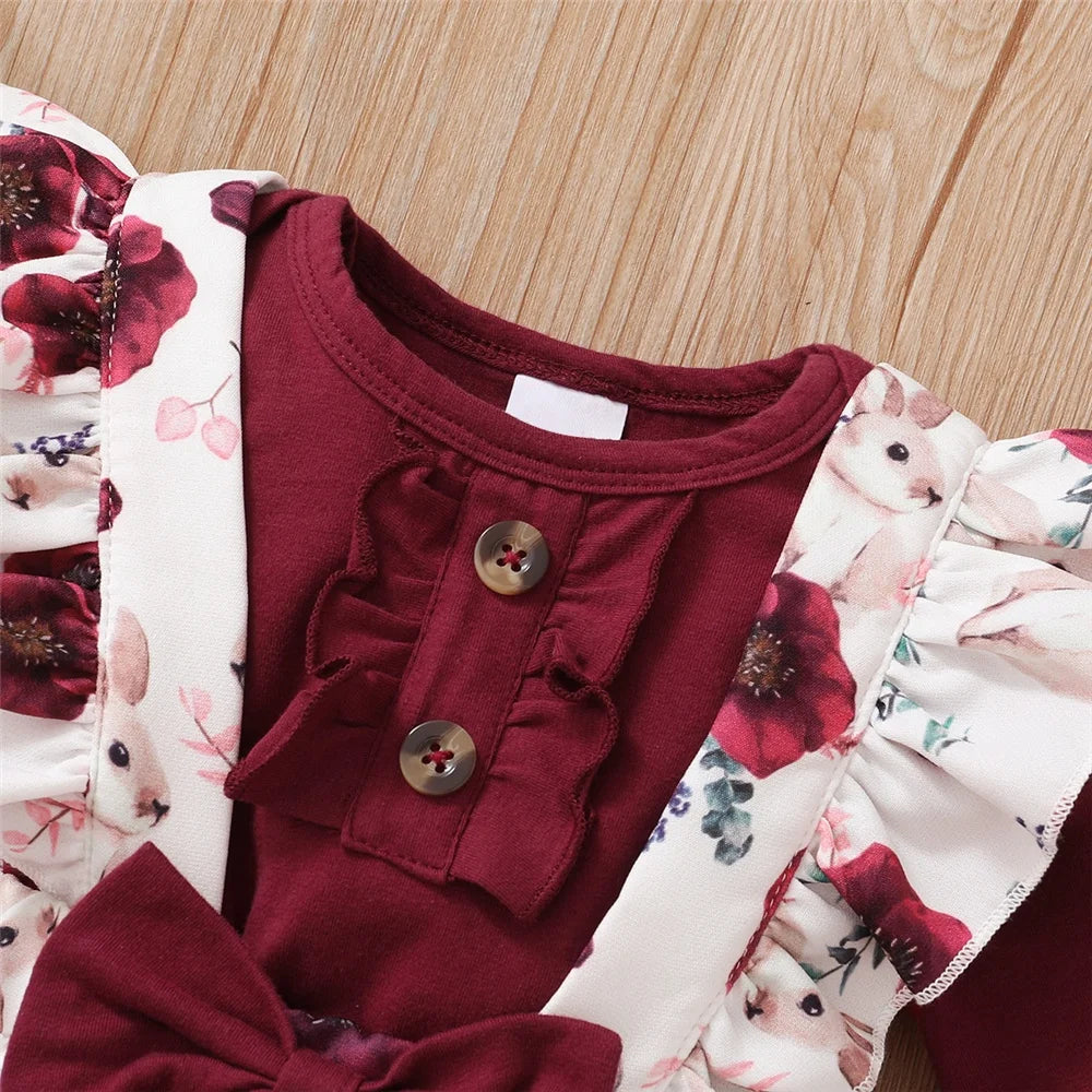 3pcs Baby Girls Cute Clothes Set