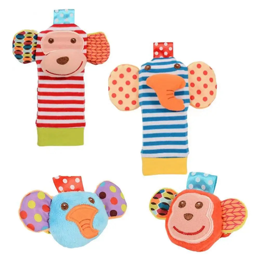 4pcs Infant Baby Wrist Rattle and Foot Socks-Elite Outlet Store