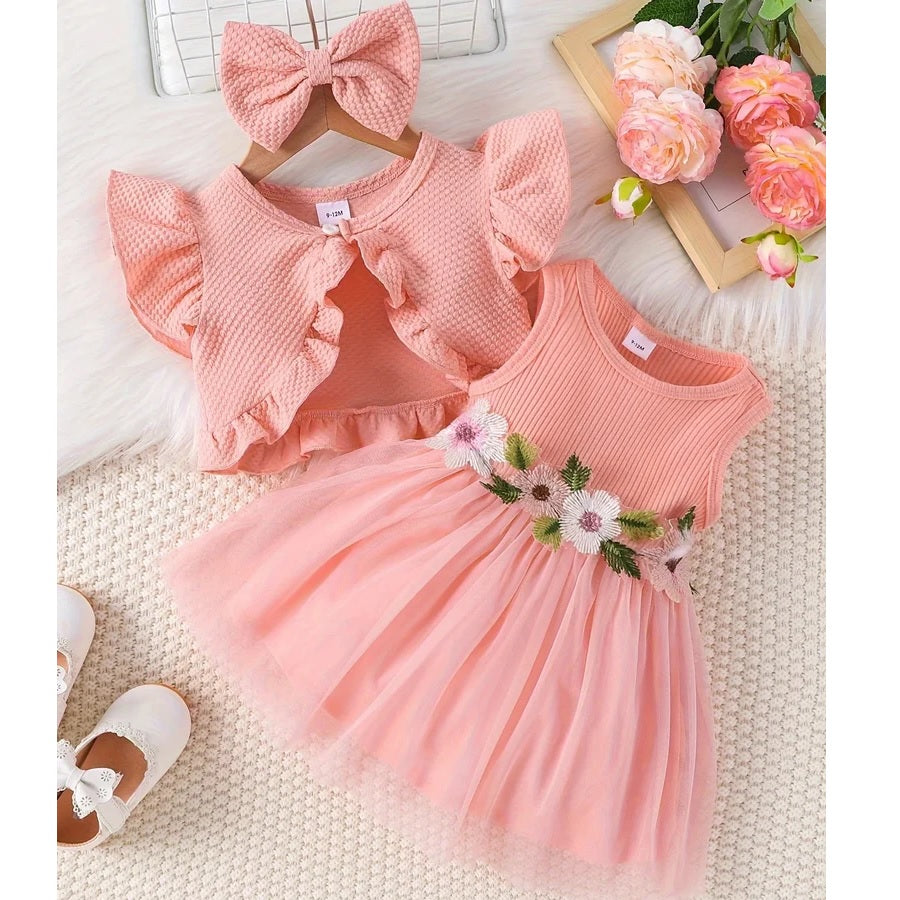 Adorable Baby Girl Jacket Dress Headband Set 6-9 Months Adorable Baby Girl Jacket Dress Headband Set 6-9 Months