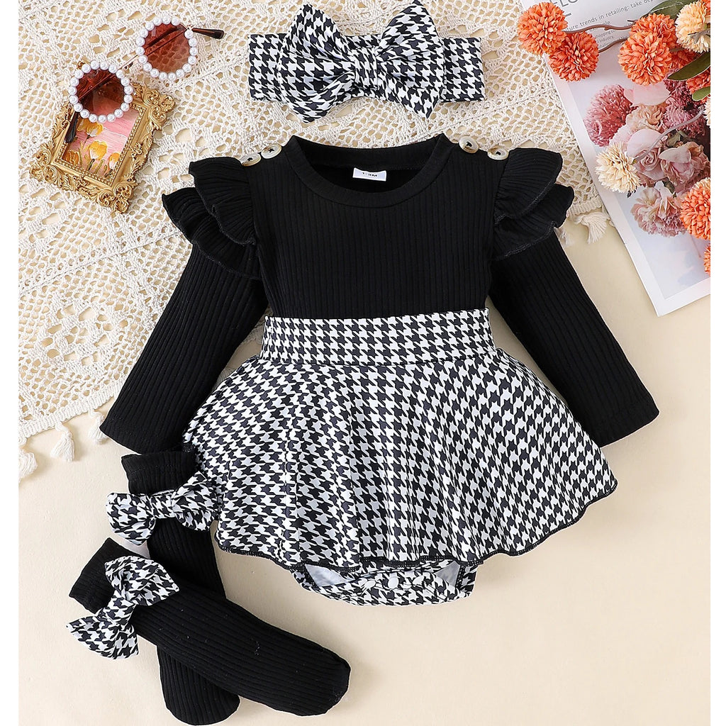 Baby Girl Fall Plaid Clothes Set