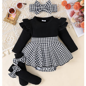 Baby Girl Fall Plaid Clothes Set