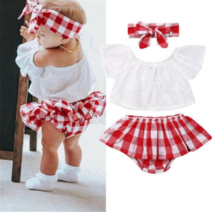 Baby Girls Plaid Clothes Sets-Elite Outlet Store