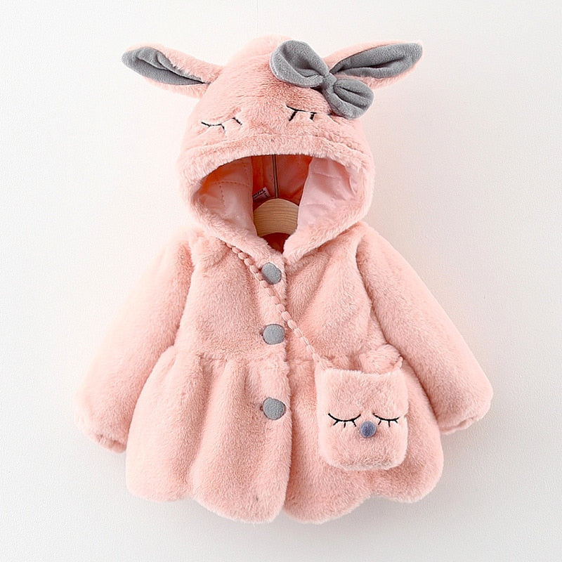 Rabbit Ears Baby Jacket - Pink / 6-12 Months