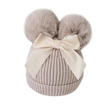 Double Pompom Baby Toddler Winter Hats