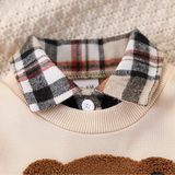 Cute Bear Embroidered Sweatshirt Pants Baby Outfit