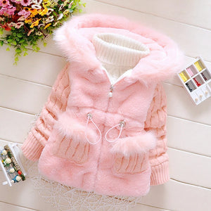 Baby Girl Toddler Hooded Thicken Warm Winter Jackets