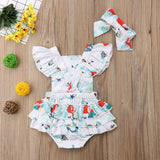 Newborn Baby Girls Mermaid Rompers + Headband