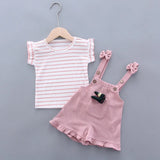 Baby Girls Striped T-shirt Jumpsuit Suit