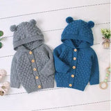 Infant Baby Girls Boys Warm Knit Hooded Coats