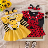 Newborn Baby Girl Halloween Bee Clothes Set