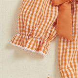 Baby Girl Halloween Embroidery Pumpkin Romper