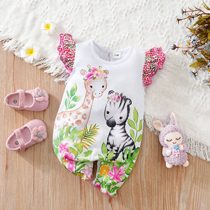 Newborn Baby Girl Soft Animal Jumpsuit