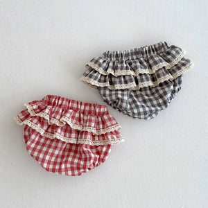 Baby Girls Plaid Ruffles Bloomers 0-3T