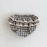 Baby Girls Plaid Ruffles Bloomers 0-3T
