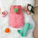 Baby Strawberry Costume Rompers Set