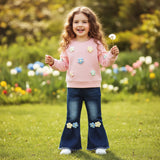 Toddler Girl Crochet Flower Fall Outfits