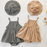 Newborn Baby Girls Romper Dress & Hat