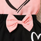 baby girl toddler's summer pink and black clothes set