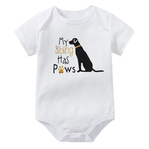 Newborn Baby My Sibling Has Paws Cute Bodysuits