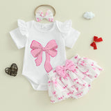 Baby Girls Bow Embroidery Clothes Set