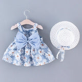 Floral Baby Girls Dresses With Hat