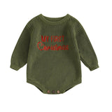 Baby Boy Girl Christmas Embroidery Sweater Rompers