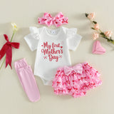 Baby Girl Mothers Day Outfit 4 Pcs Set