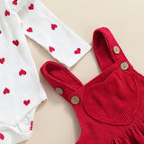 Baby Girls Heart Pattern Clothes Set