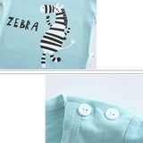 Boys Summer Cotton Zebra Clothes Set 1-6 Years
