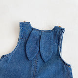 Baby boy and baby girl denim rabbit jumpsuits