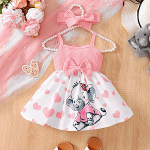 Baby Girl Elephant Dress Headband Sets