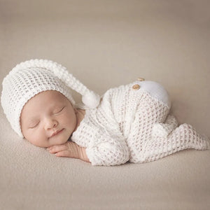 Newborn Photography Suit Romper Hat Set