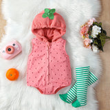 Baby Strawberry Costume Rompers Set
