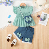 Baby Girl Toddler Top Shorts Bag Set