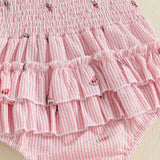 Baby Girl Pink Watermelon Summer Rompers