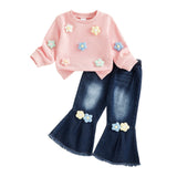 Toddler Girl Crochet Flower Fall Outfits