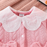 Warm Cute Newborn Baby Girls Pink Jumpsuit
