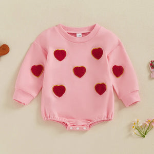 Baby Girl Heart Embroidery Sweatshirt