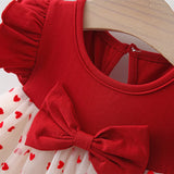 Baby Girl Bow Flying Sleeves Dress