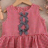 Baby Girl Summer Plaid Clothes Set