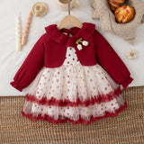 Baby Girl Long Sleeve Polka Dot Dresses
