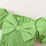 Baby Girl Puff Sleeve Flowers Clothes Set