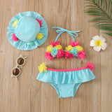 Baby Girls 3pcs Flower Bathing Suit