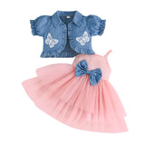 Infant Girl Tulle Dress Cardigan Clothes Set