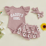 Daddy's Girl Pink Green Baby Clothes Sets
