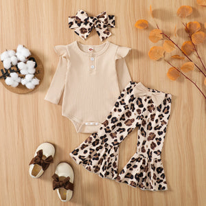 Newborn Infant Baby Girl Leopard Clothes Set
