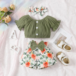 Baby Girls Summer Floral Clothes Set