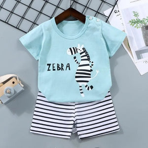 Boys Summer Cotton Zebra Clothes Set 1-6 Years