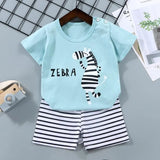 Boys Summer Cotton Zebra Clothes Set 1-6 Years